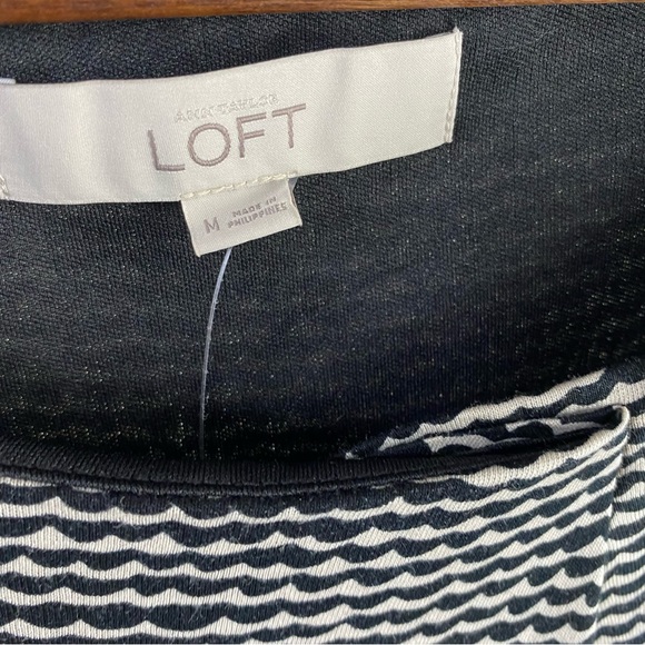 Ann Taylor loft sleeveless shift dress women’s size medium NWT black / off white - Picture 5 of 8